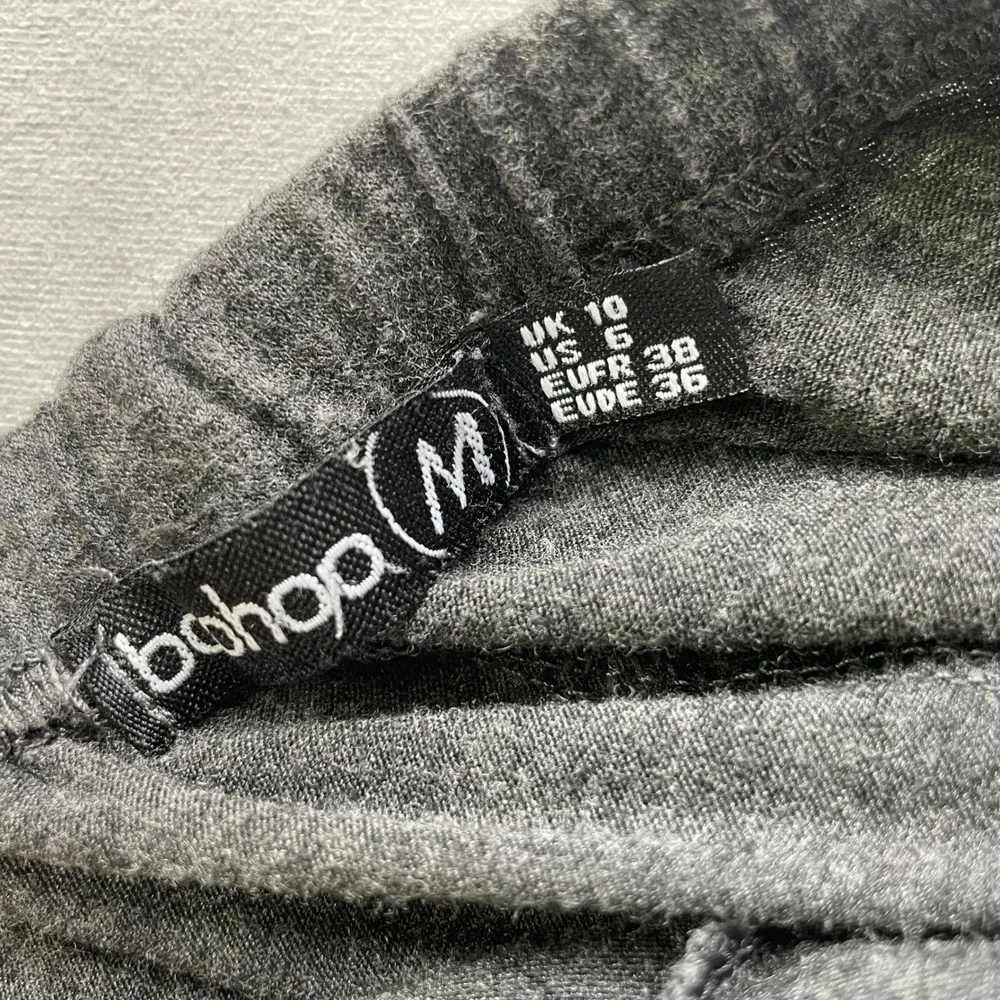 Boohoo Wmn Charcoal Grey Heathered Jersey Maternity Lounge Capri Pants Elastic 6